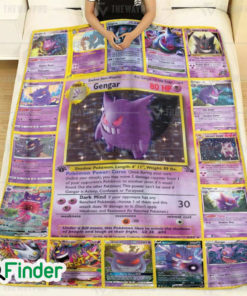 Gengar Pokemon Trading Cards Fleece Blanket