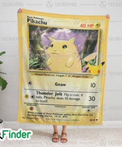 Pikachu Pokemon Jumbo Promo Card Fleece Blanket