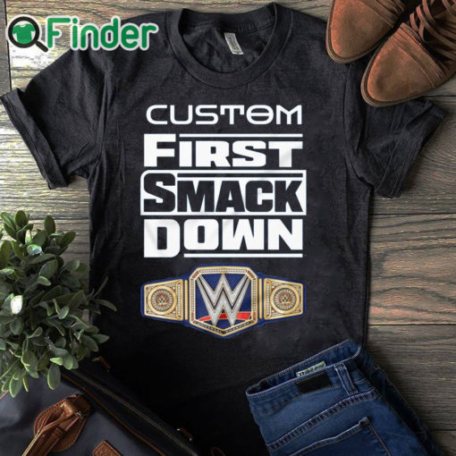 black T shirt Custom First SmackDown T Shirt