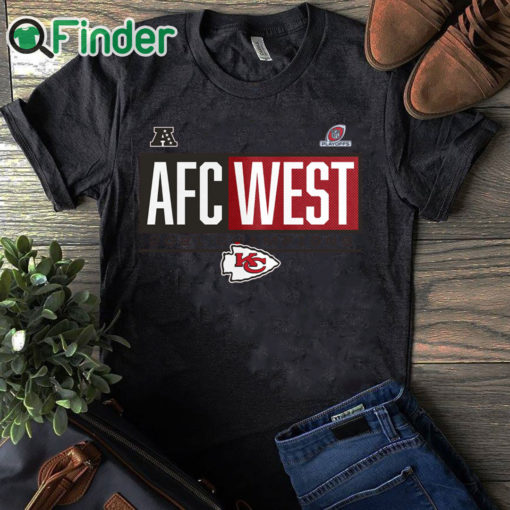 black T shirt Kansas City Chiefs 2021 AFC West Division Champions Blocked Favorite T Shirt