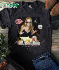 black T shirt Mariah Carey Mcdonalds T shirt