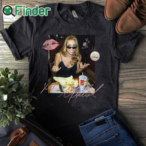 black T shirt Mariah Carey Mcdonalds T shirt