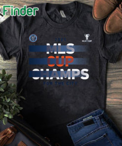 black T shirt New York City FC 2021 MLS Cup Champions Five Points T Shirt