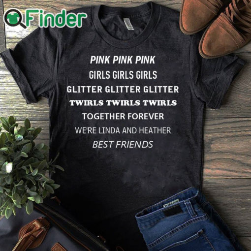 black T shirt Pink Pink Pink girls girls girls Glitter twirls T shirt 1