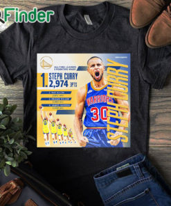 black T shirt Steph Curry 2976 the greatest shooter of all time T shirt