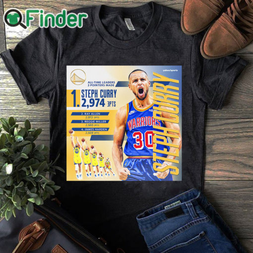 black T shirt Steph Curry 2976 the greatest shooter of all time T shirt