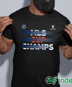 black Tshirt New York City FC 2021 MLS Cup Champions Five Points T Shirt