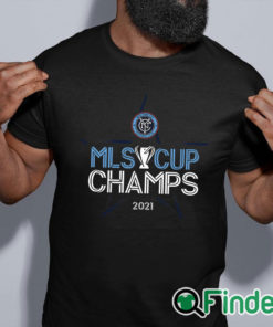 black Tshirt New York City FC 2021 MLS Cup Champions Locker Room T Shirt