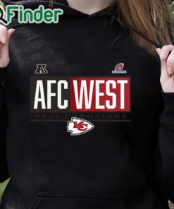 black hoodie Kansas City Chiefs 2021 AFC West Division Champions Blocked Favorite T Shirt