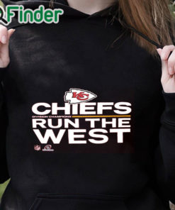 black hoodie Kansas City Chiefs 2021 AFC West Division Champions Trophy Collection T Shirt