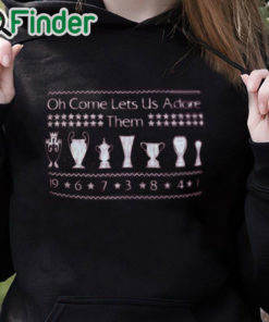 black hoodie Liverpool Oh Come Lets Us Adore Christmas Shirt