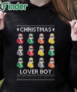 black hoodie Lover Boy Christmas Sweater Sweatshirt