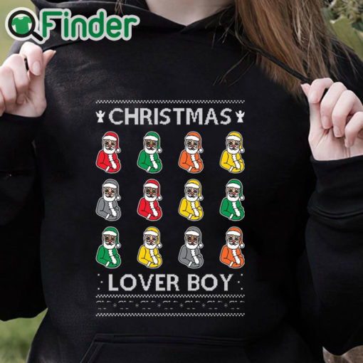 black hoodie Lover Boy Christmas Sweater Sweatshirt