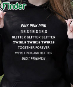 black hoodie Pink Pink Pink girls girls girls Glitter twirls T shirt 1