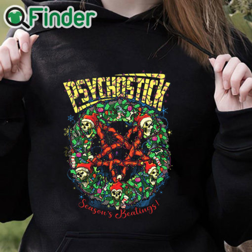 black hoodie Pyschostick Seasons Beatings T shirt