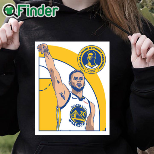 black hoodie Steph Curry Record broken History made T shirt