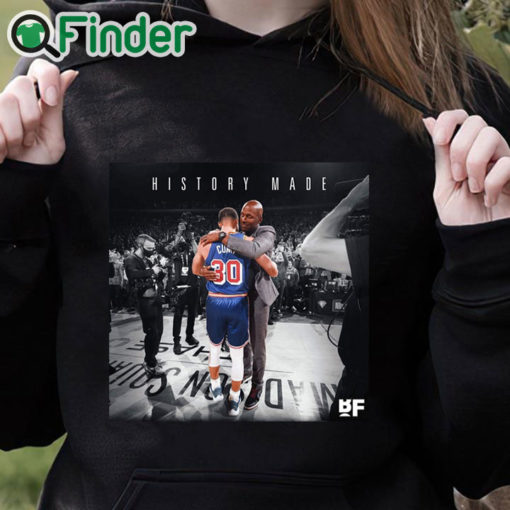 black hoodie Stephen Curry has passed Ray Allen for number 1 on the All Time 3 Pointers T shirt 1