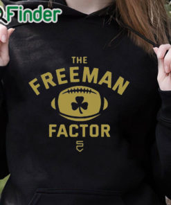 black hoodie The Freeman Factor Notre Dame Football T Shirt