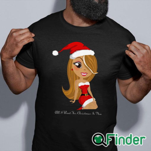 black shirt All I Want for Christmas is You Mariah Carey T shirt