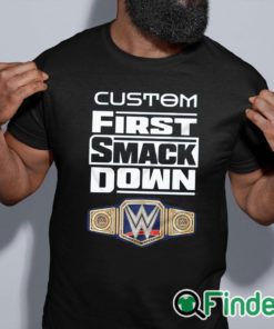 black shirt Custom First SmackDown T Shirt