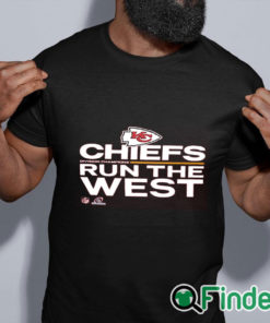 black shirt Kansas City Chiefs 2021 AFC West Division Champions Trophy Collection T Shirt