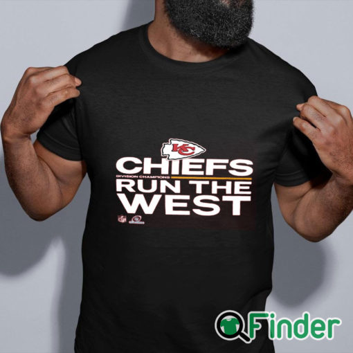 black shirt Kansas City Chiefs 2021 AFC West Division Champions Trophy Collection T Shirt