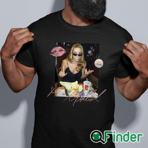 black shirt Mariah Carey Mcdonalds T shirt