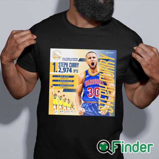 black shirt Steph Curry 2976 the greatest shooter of all time T shirt 1