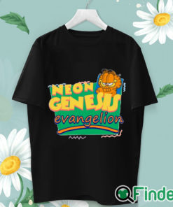 unisex T shirt Neon Genesis Evangelion Meets Garfield And Friends T Shirt