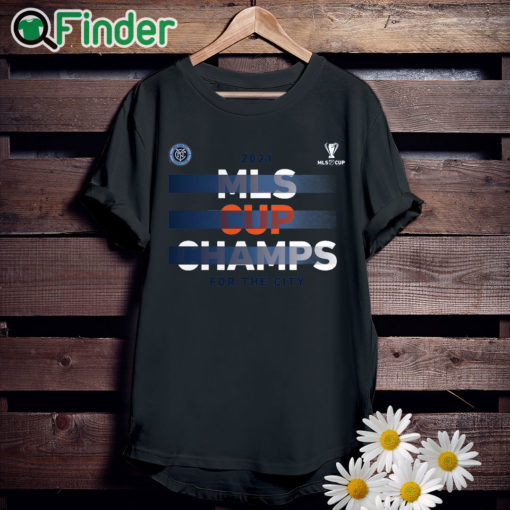 unisexblackTshirt New York City FC 2021 MLS Cup Champions Five Points T Shirt