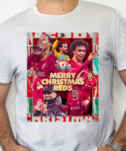 white Shirt Merry Christmas Reds Liverpool Football Club T shirt