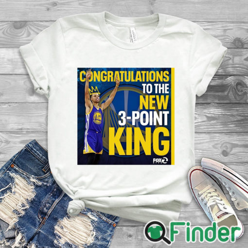white T shirt 2974 times legendary Stephen Curry New owner of NBA three point record T shirt