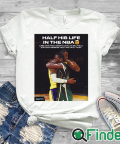 white T shirt Half his life in the NBA shirt