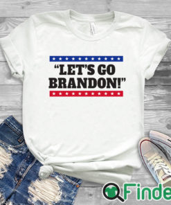 white T shirt Lets Go Brandon T Shirt