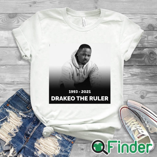 white T shirt RIP Los Angeles rapper Drakeo The Ruler 1993 2021 T shirt