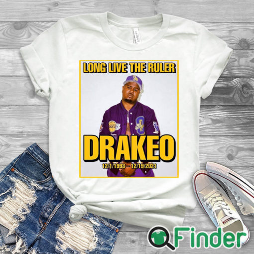 white T shirt RIP Rapper Drakeo Long Live The Ruler 1993 2021 T shirt