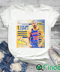 white T shirt Steph Curry 2976 the greatest shooter of all time T shirt