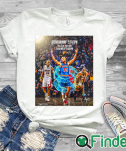 white T shirt Stephen Curry record breaker history maker T shirt 1