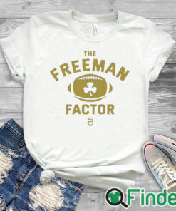 white T shirt The Freeman Factor Notre Dame Football T Shirt