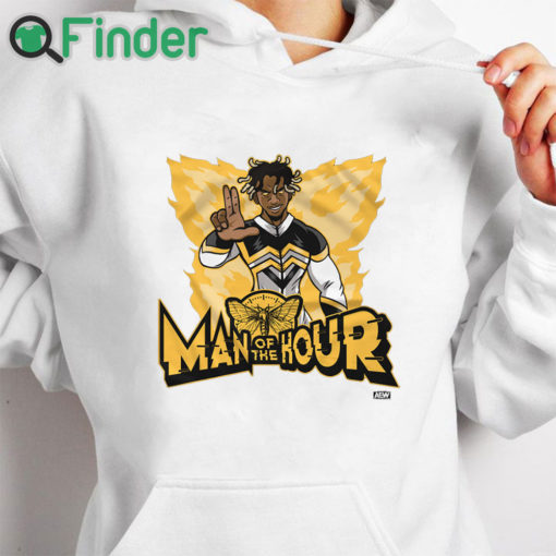 white hoodie Lio Rush M.O.T.H T shirt