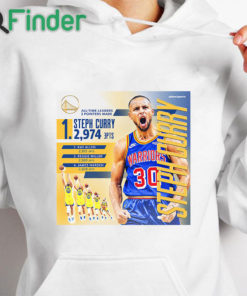 white hoodie Steph Curry 2976 the greatest shooter of all time T shirt 1