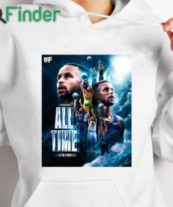 white hoodie Stephen Curry All Time 3PM Leader Shirt 2