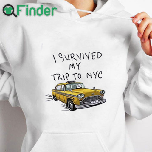 white hoodie Tom Holland I Survived My Trip To Nyc Shirt