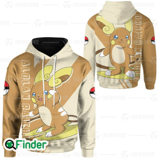 Alolan Raichu pokemon dual type electric psychic 3D Hoodie