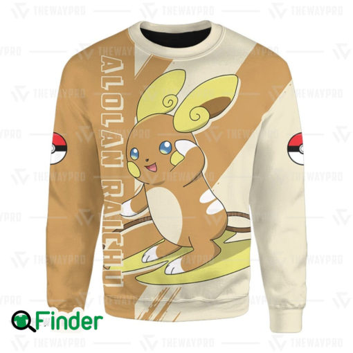 Alolan Raichu pokemon dual type electric psychic 3D Sweatshirt