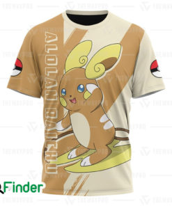 Alolan Raichu pokemon dual type electric psychic 3D T shirt