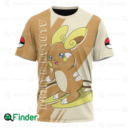 Alolan Raichu pokemon dual type electric psychic 3D T shirt