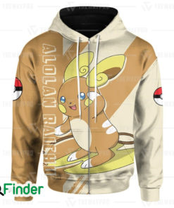 Alolan Raichu pokemon dual type electric psychic 3D zip Hoodie