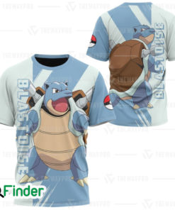 Blastoise pokemon starter water type of Kanto 3D T shirt