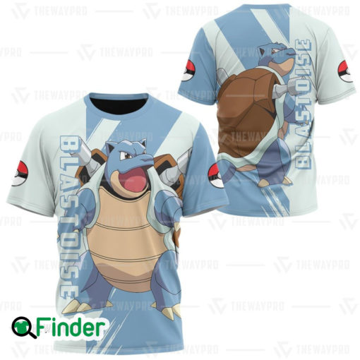 Blastoise pokemon starter water type of Kanto 3D T shirt